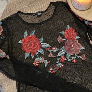 American Eagle Embroidered Mesh Shirt